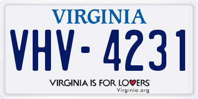 VA license plate VHV4231