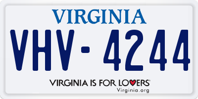 VA license plate VHV4244