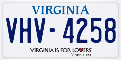 VA license plate VHV4258
