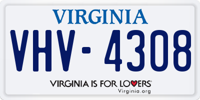 VA license plate VHV4308
