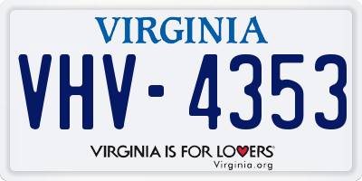 VA license plate VHV4353