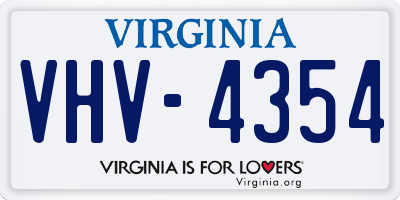 VA license plate VHV4354