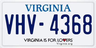 VA license plate VHV4368
