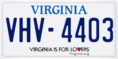VA license plate VHV4403