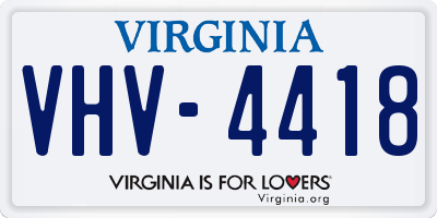 VA license plate VHV4418