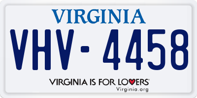 VA license plate VHV4458