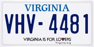VA license plate VHV4481