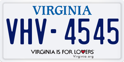 VA license plate VHV4545