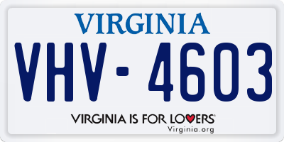 VA license plate VHV4603