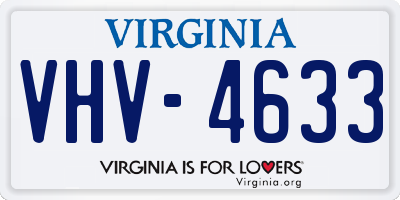 VA license plate VHV4633