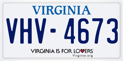 VA license plate VHV4673