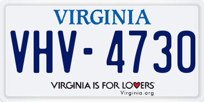 VA license plate VHV4730