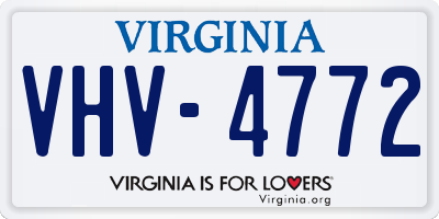 VA license plate VHV4772