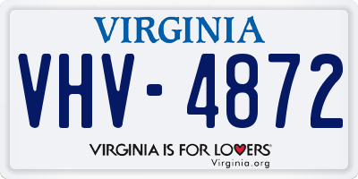 VA license plate VHV4872