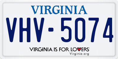 VA license plate VHV5074