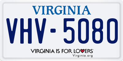 VA license plate VHV5080