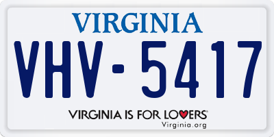 VA license plate VHV5417