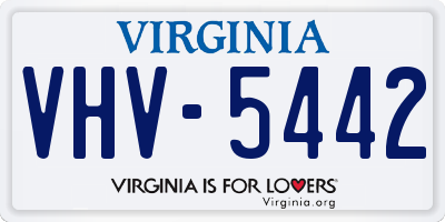 VA license plate VHV5442