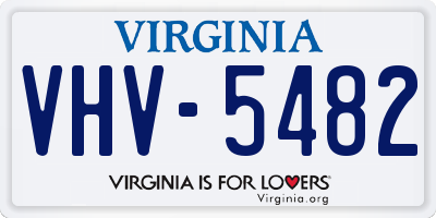 VA license plate VHV5482