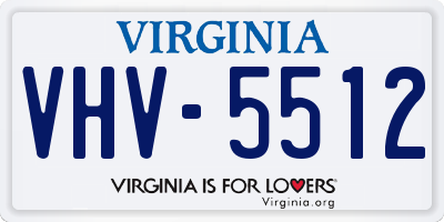 VA license plate VHV5512