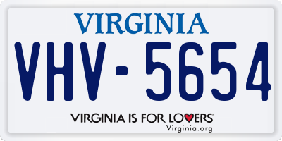 VA license plate VHV5654