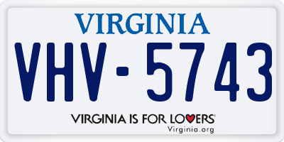 VA license plate VHV5743