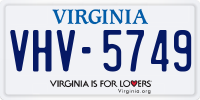 VA license plate VHV5749