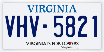 VA license plate VHV5821