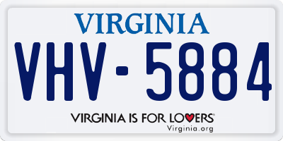 VA license plate VHV5884