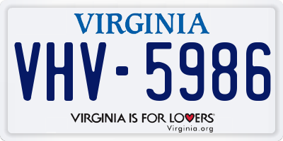 VA license plate VHV5986