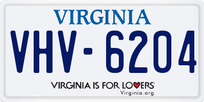 VA license plate VHV6204