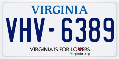VA license plate VHV6389