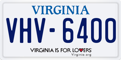 VA license plate VHV6400