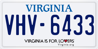 VA license plate VHV6433