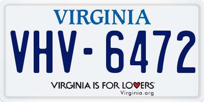 VA license plate VHV6472