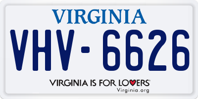 VA license plate VHV6626