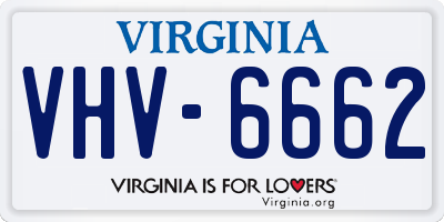VA license plate VHV6662