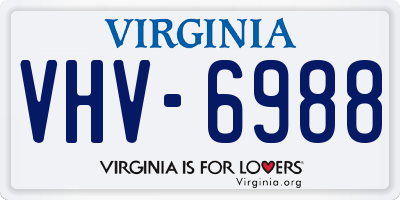 VA license plate VHV6988
