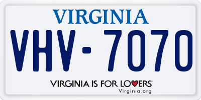 VA license plate VHV7070