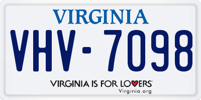 VA license plate VHV7098
