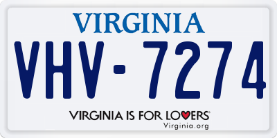 VA license plate VHV7274