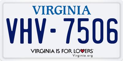 VA license plate VHV7506