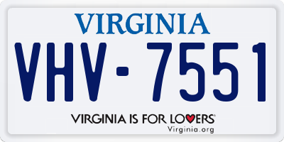 VA license plate VHV7551