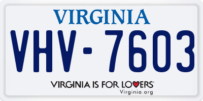 VA license plate VHV7603