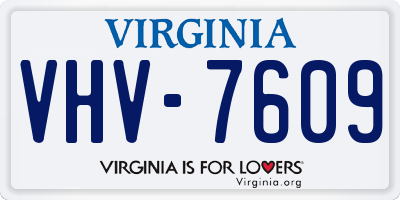 VA license plate VHV7609