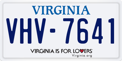 VA license plate VHV7641