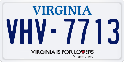 VA license plate VHV7713