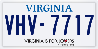 VA license plate VHV7717