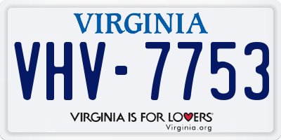 VA license plate VHV7753