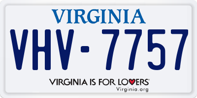 VA license plate VHV7757
